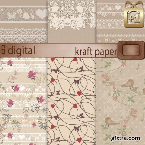 CreativeMarket 6 digital Kraft paper 608215