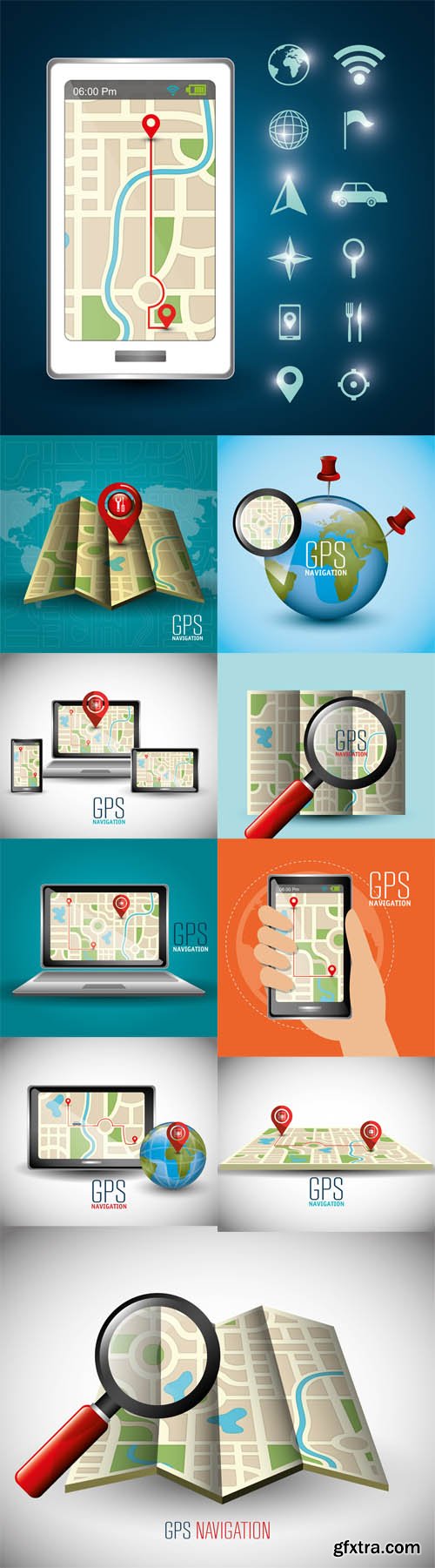 Vector Set - GPS Navigation Technology
