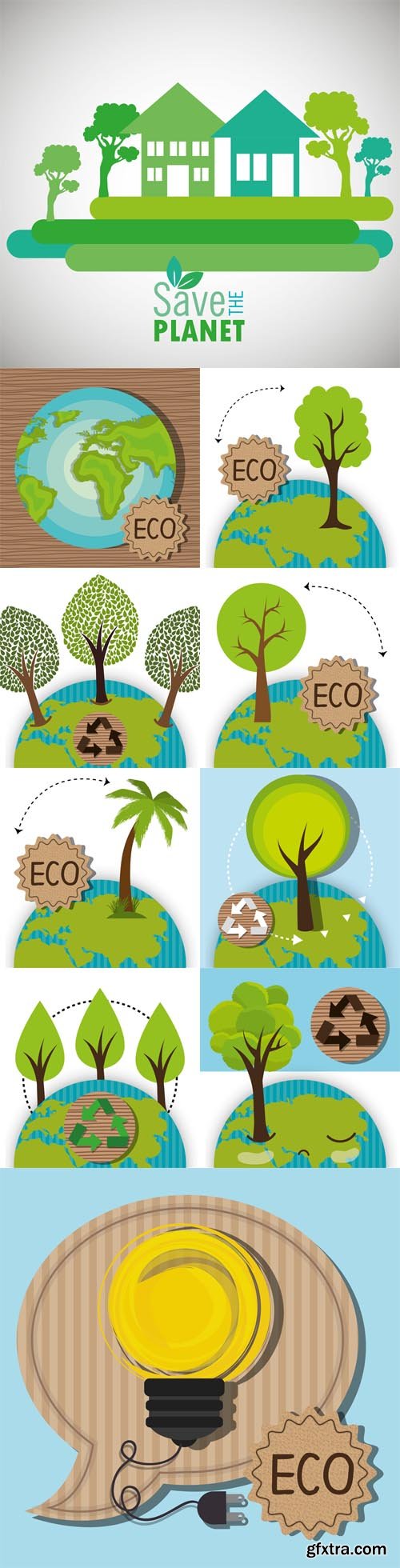 Vector Set - Ecology Label Graphic