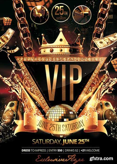VIP Party – Premium Flyer Template + Facebook Cover
