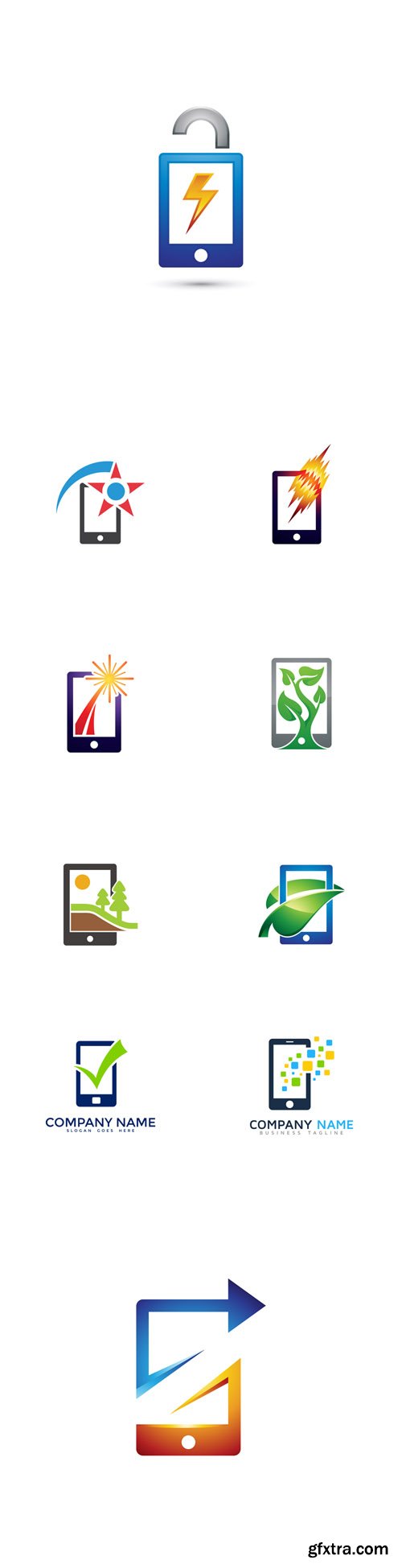 Vector Set - Mobile Apps Logo Design Templates