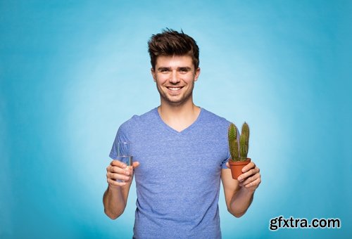 Collection of a man watering a plant gardening sprout a germ 25 HQ Jpeg