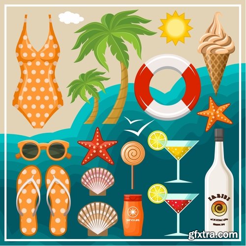Collection of summer vacation travel holiday vacation flyer banner poster 25 EPS