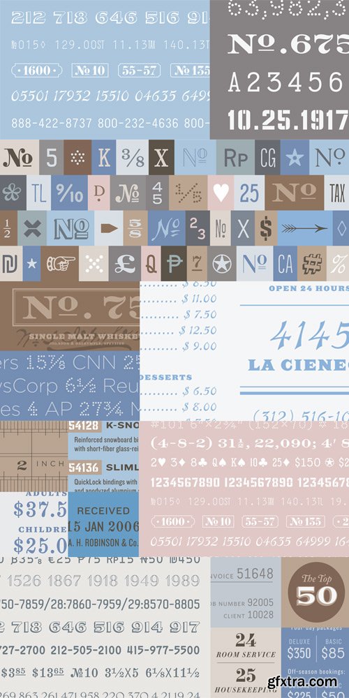 Numbers Font Family $130