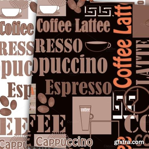 CreativeMarket 4 Seamless texture of Coffee. 608249