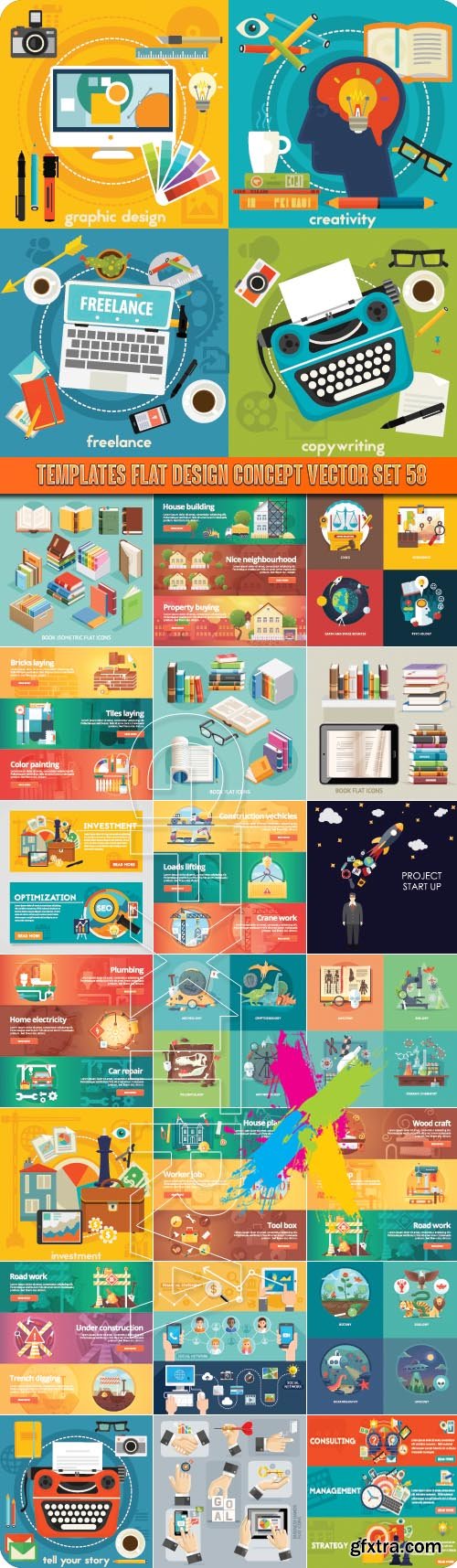 Templates flat design concept vector set 58
