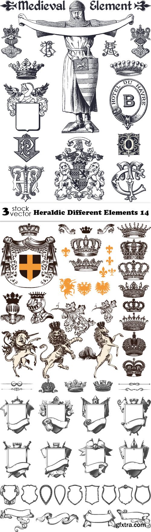Vectors - Heraldic Different Elements 14