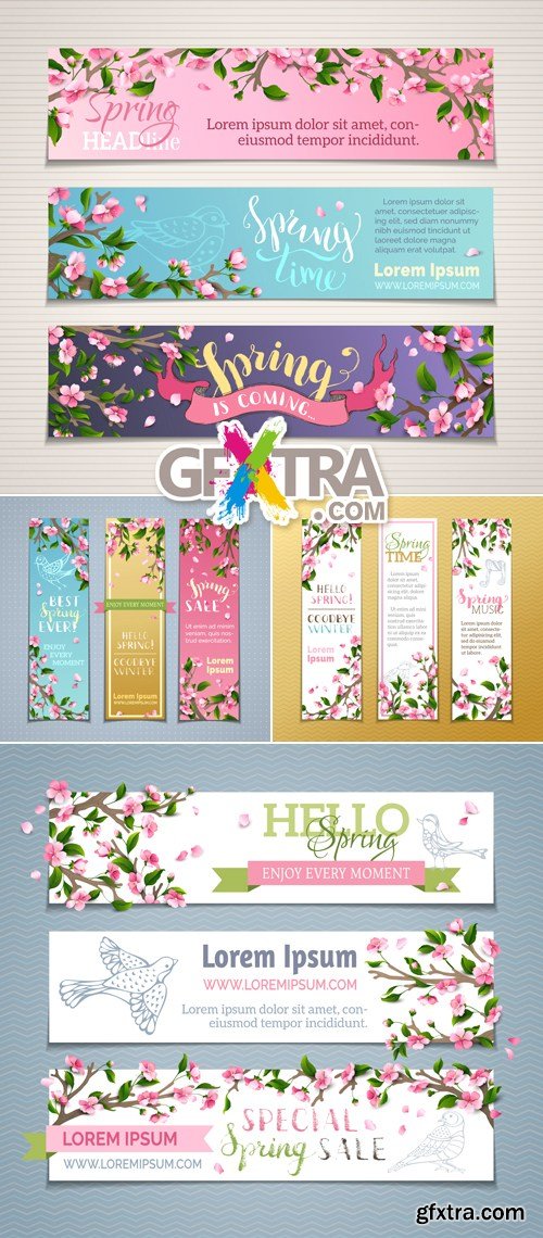 Spring Banners Vector