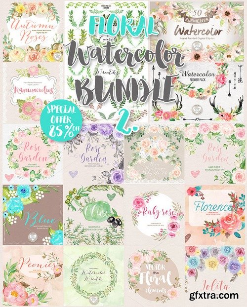 CM - Big Watercolor floral Bundle 2 639203