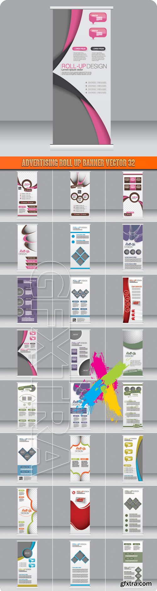 Advertising Roll up banner vector 32