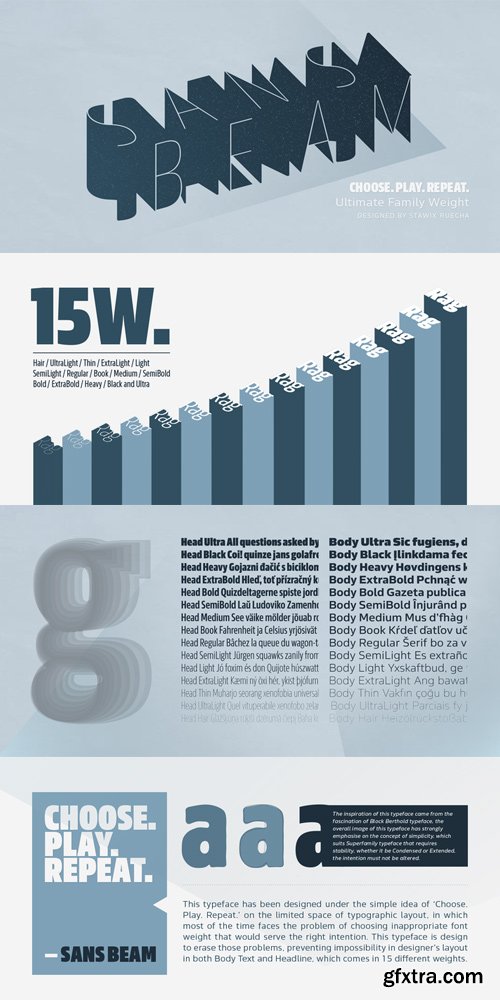 Sans Beam Font Family $300