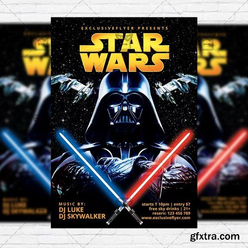 Star Wars – Club and Party Flyer PSD Template Star Wars – Club and Party Flyer PSD Template
