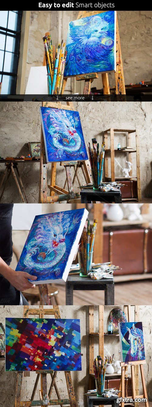 CM - Art Canvas Realistic Studio Mock-Up 608248 CM - Art Canvas Realistic Studio Mock-Up 608248