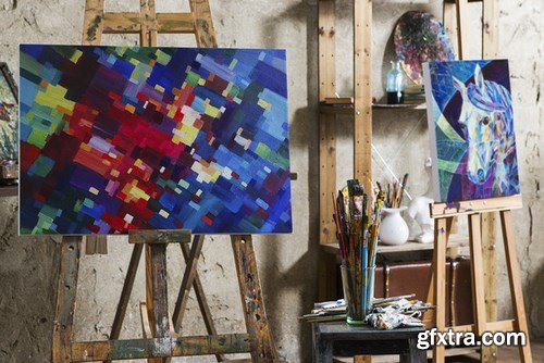 CM - Art Canvas Realistic Studio Mock-Up 608248 CM - Art Canvas Realistic Studio Mock-Up 608248