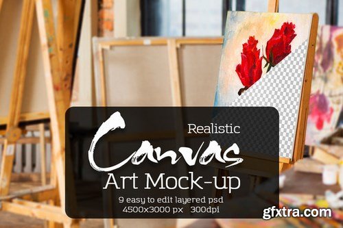 CM - Art Canvas Realistic Studio Mock-Up 608248 CM - Art Canvas Realistic Studio Mock-Up 608248