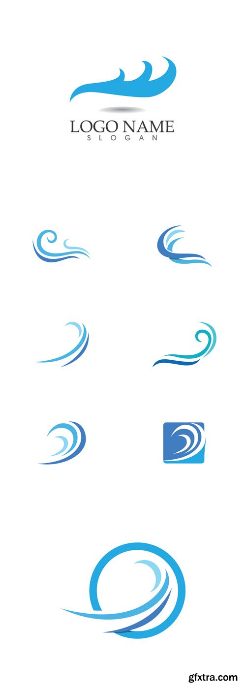 Vector Set - Wave Beach Logos