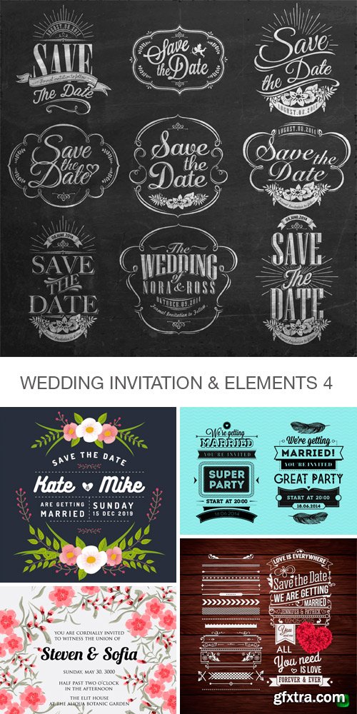 Amazing SS - Wedding Invitation & Elements 4, 24xEPS