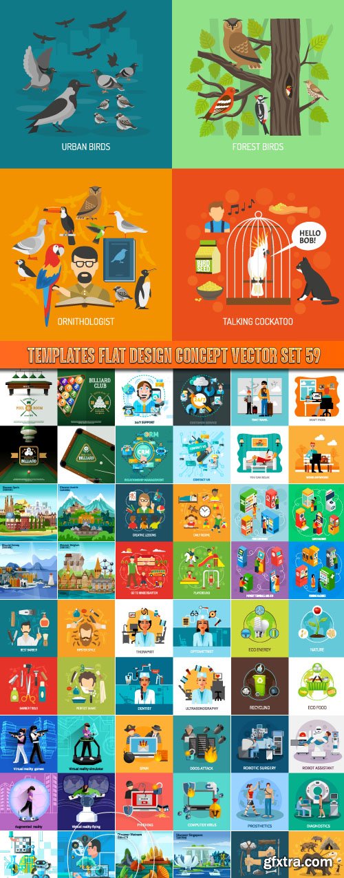 Templates flat design concept vector set 59