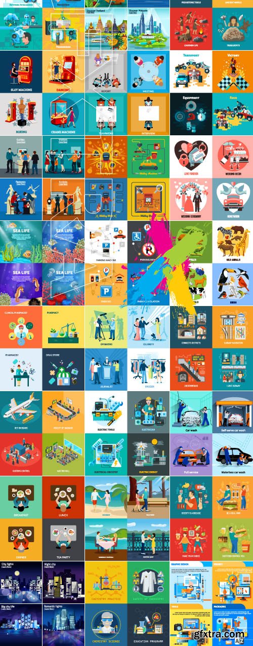 Templates flat design concept vector set 59