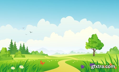 Cartoon Landscape - 25 Vector