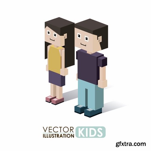 Collection pixel cartoon decorative design element vector image 25 EPS
