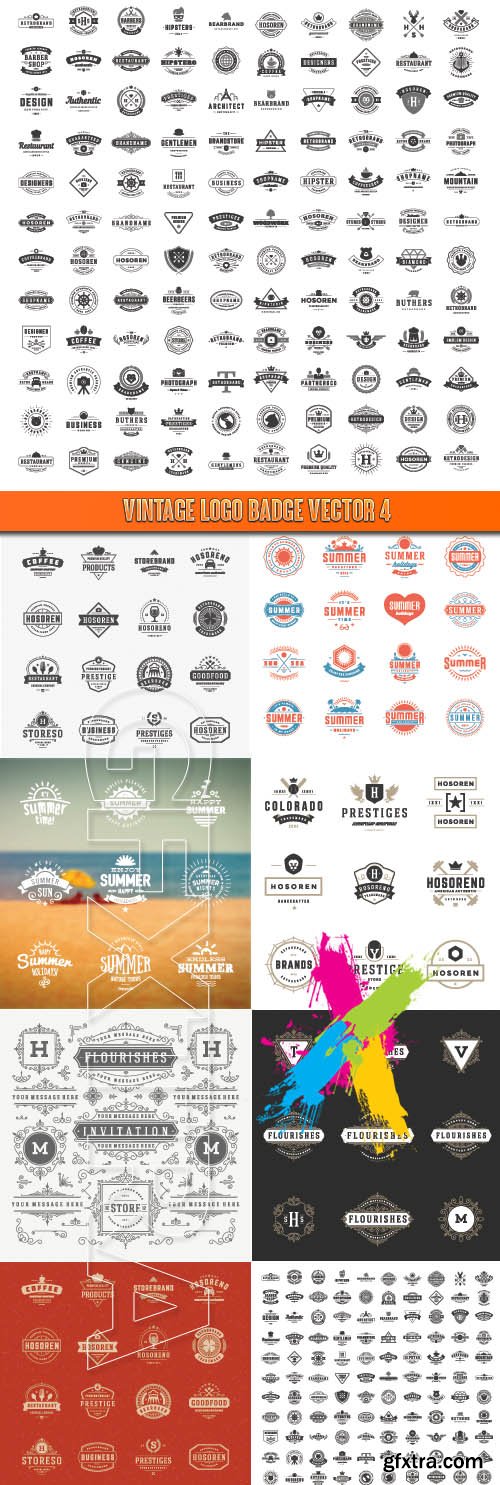 Vintage logo badge vector 4