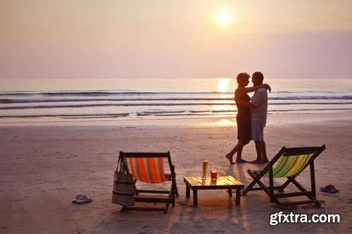 happy couple on the beach summer 10X JPEG