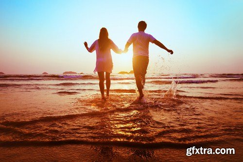 happy couple on the beach summer 10X JPEG