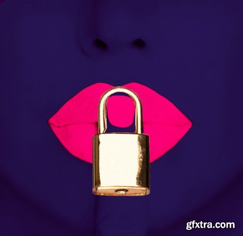 Lips and lock-5xJPEGs