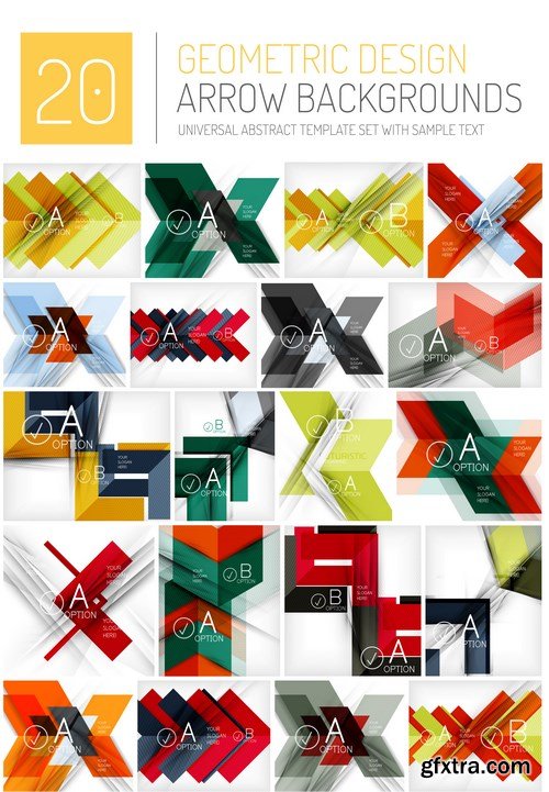 Collection of Modern Abstract Square, Triangle and Line Design Dackgrounds - 25xEPS