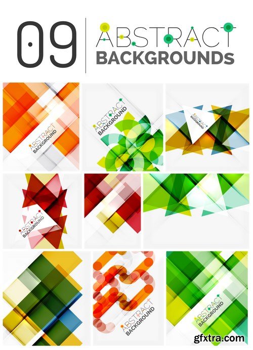 Collection of Modern Abstract Square, Triangle and Line Design Dackgrounds - 25xEPS