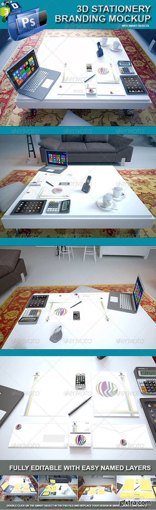 GraphicRiver - 3d Stationery Branding Mockup - Living Room Scene 4665935 GraphicRiver - 3d Stationery Branding Mockup - Living Room Scene 4665935