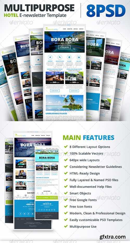GraphicRiver - ParadiseHotel - Multipurpose E-newsletter Template 7501556