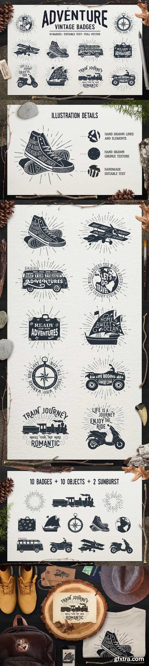 CM - ADVENTURE VINTAGE BADGES (part 1) 644787 CM - ADVENTURE VINTAGE BADGES (part 1) 644787