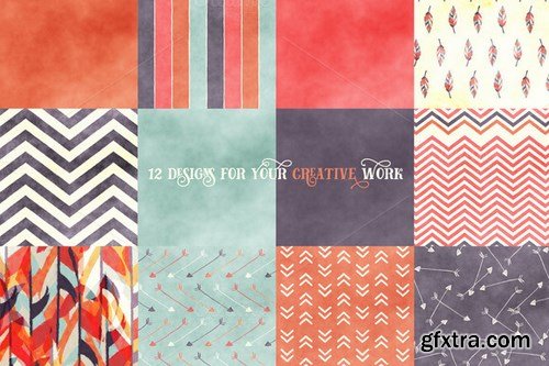 CM - Watercolor Aztec Digital Paper 124634 CM - Watercolor Aztec Digital Paper 124634