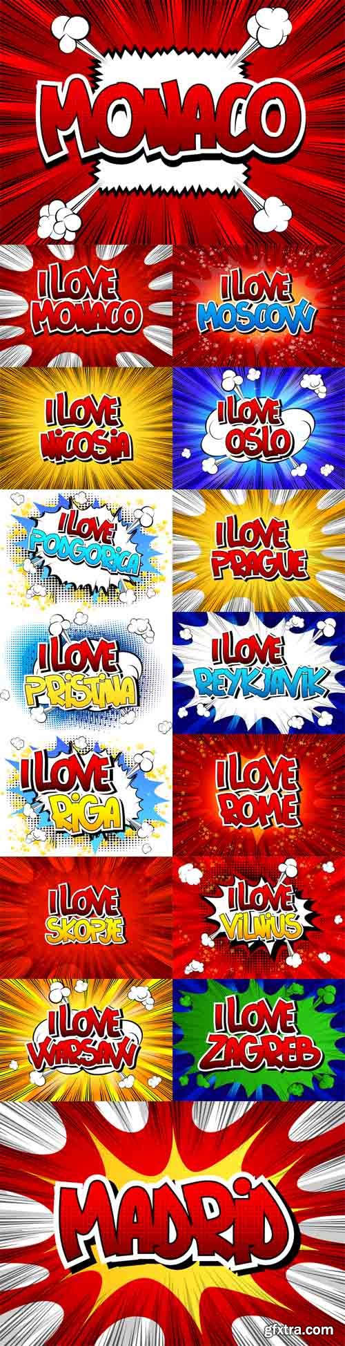Vector Set - Comic Book Style Word Vector Set - Comic Book Style Word