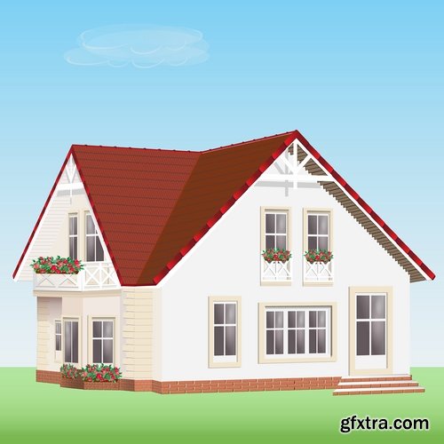Collection of wooden house on a tree hut vector image 25 EPS