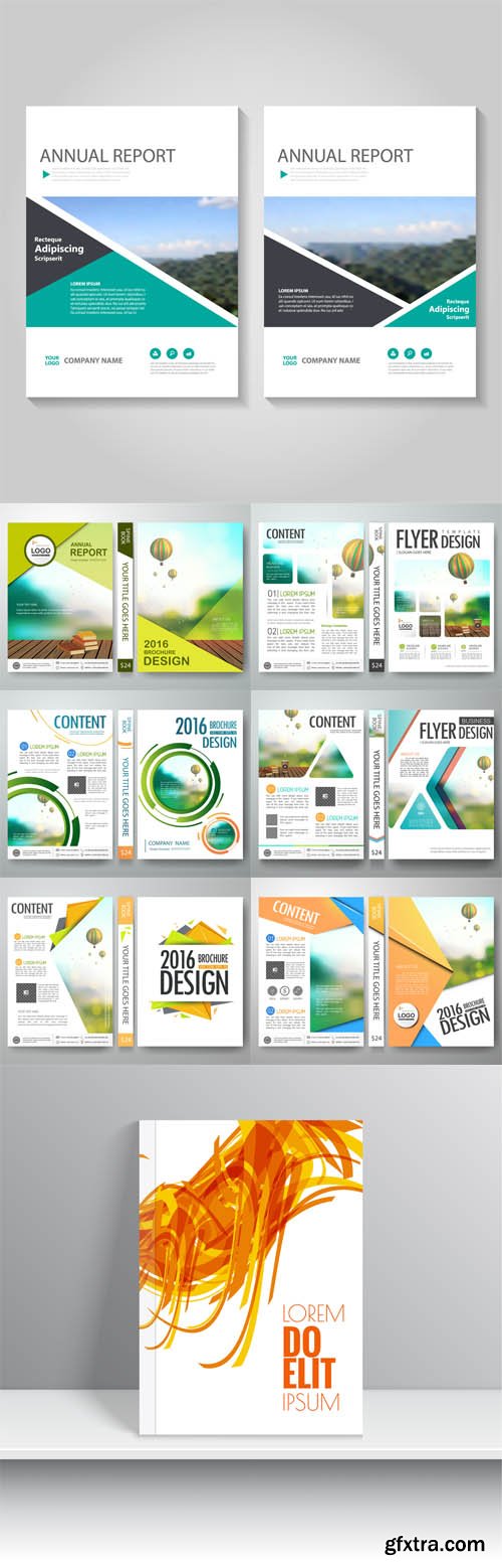 Vector set - Flyers design template brochure, annual report, poster, magazine 2