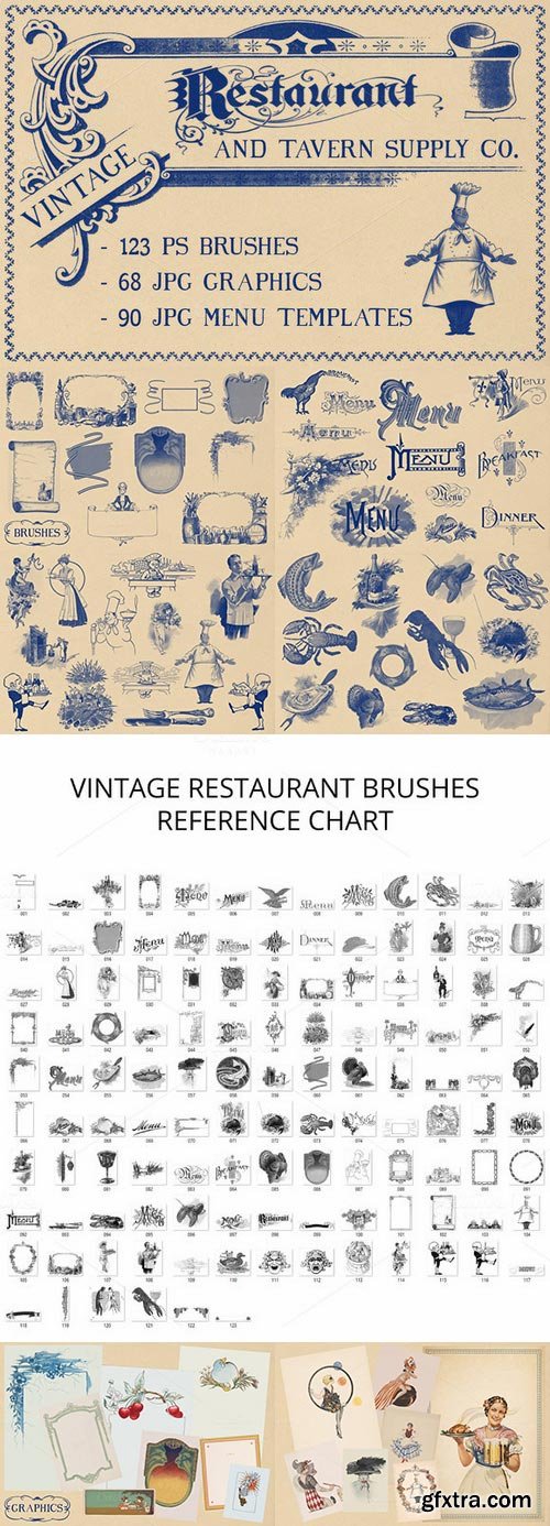 CM - Vintage Restaurant Graphics& Brushes 653656 CM - Vintage Restaurant Graphics& Brushes 653656