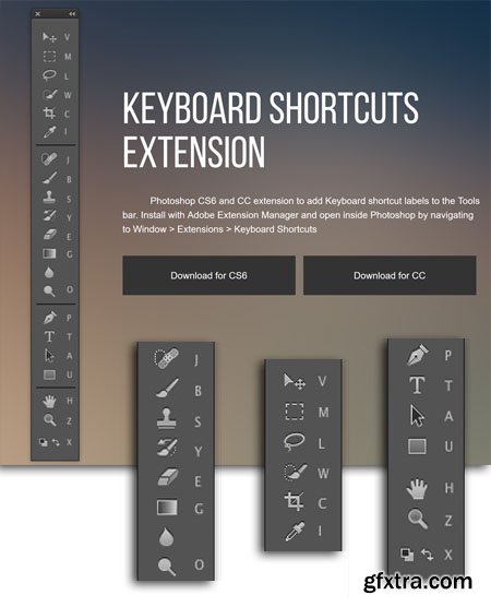 Keyboard Shortcuts Extension - Photoshop Plugin