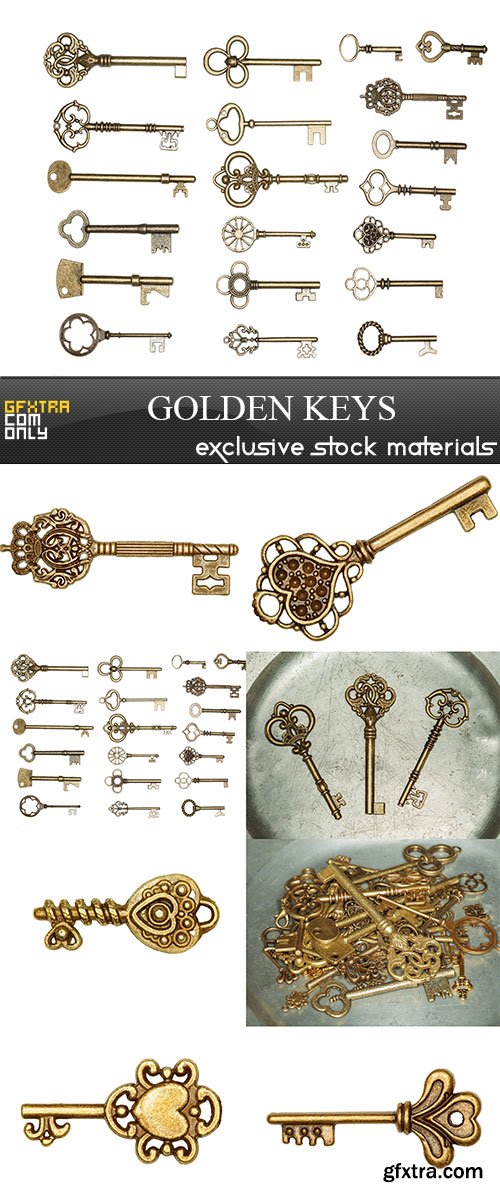 Golden keys, 8  x  UHQ JPEG