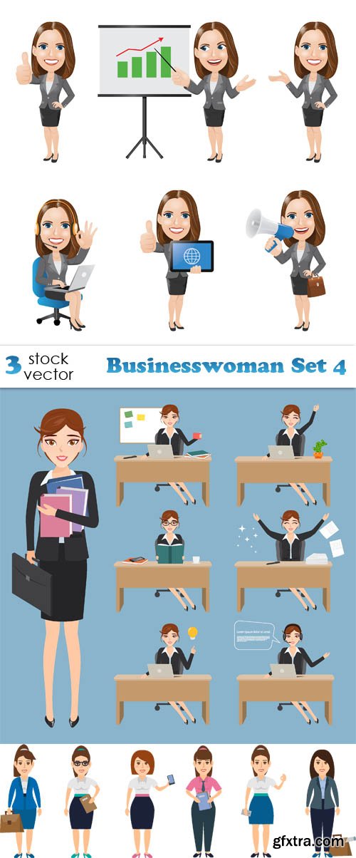 Vectors - Businesswoman Set 4
