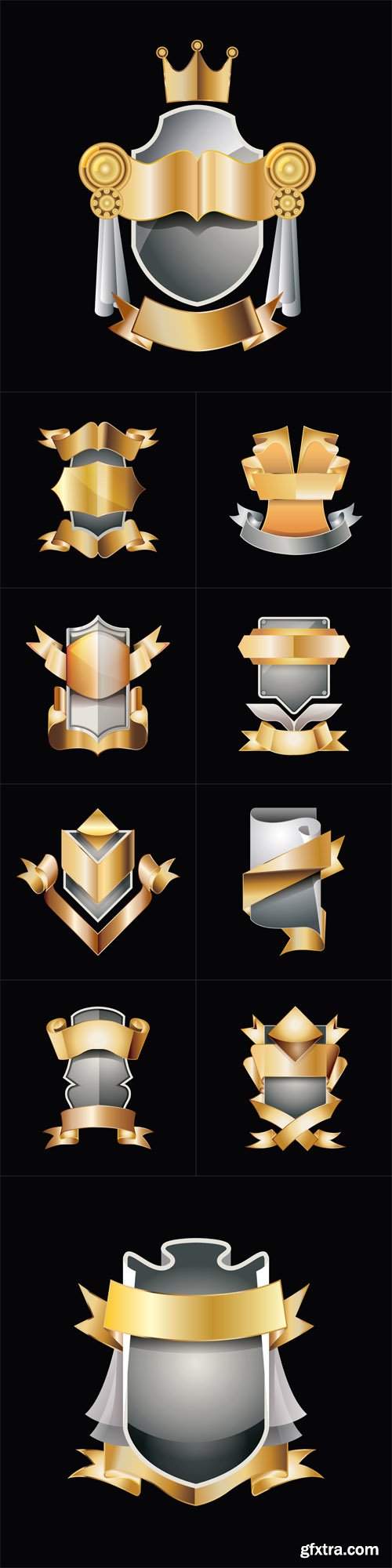 Vector Set - Labels with Gold Element Vector Set - Labels with Gold Element