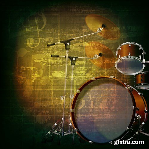 Abstract Grunge Music Background 2 - 25xEPS