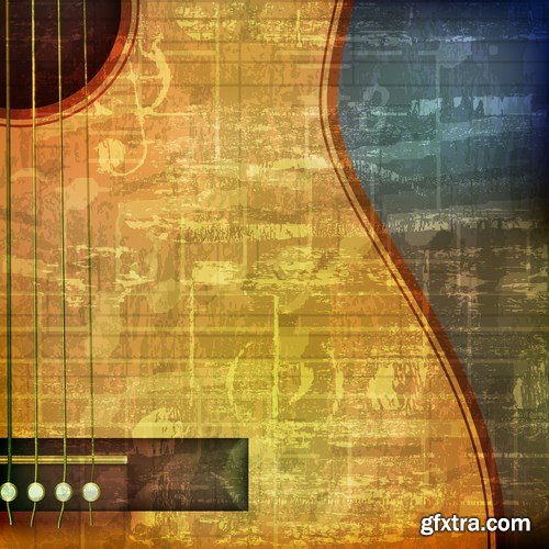 Abstract Grunge Music Background 2 - 25xEPS