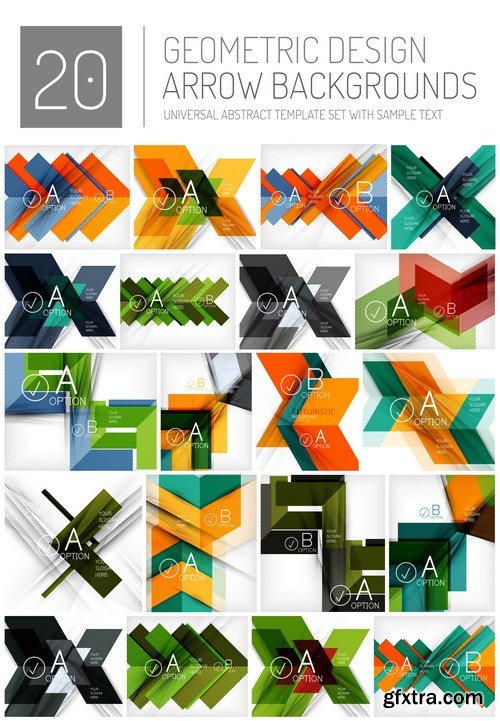 Collection of Modern Abstract Square, Triangle and Line Design Dackgrounds 2 - 25xEPS