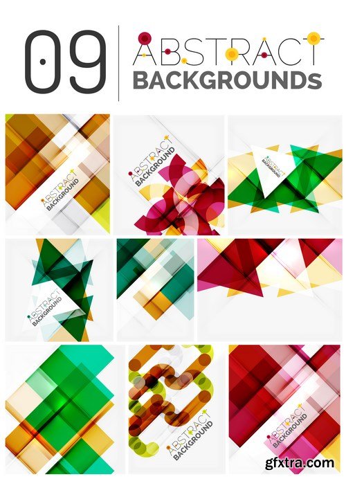 Collection of Modern Abstract Square, Triangle and Line Design Dackgrounds 2 - 25xEPS
