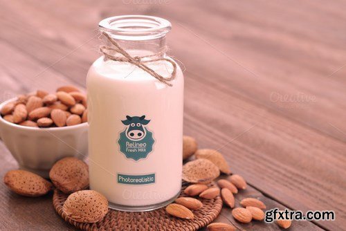 CM - Milk Bottle Logo Mock-up 3 666746 CM - Milk Bottle Logo Mock-up 3 666746