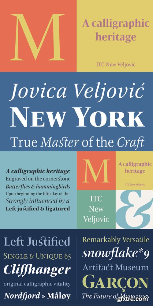 ITC New Veljovic Pro Font Family $499
