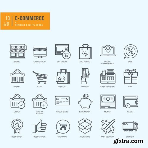 Set of Thin Line Web Icons of Graphic Design 2 - 25xEPS